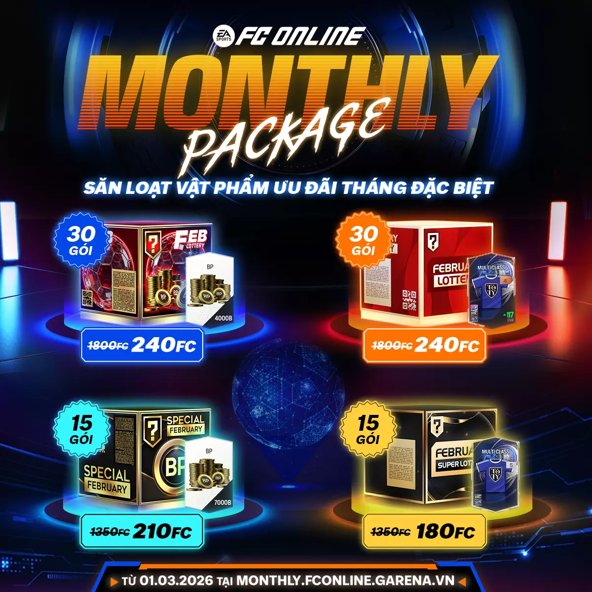 [Monthly Package T03.2026] Săn Loạt Siêu Phẩm Mạ Vàng Cùng Các Vật Phẩm BP Cực Khủng!